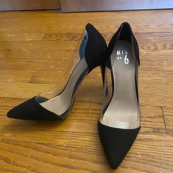 Women’s Mix No. 6 Seranna Pump, Black & Clear, Size US 9 - Picture 3 of 7